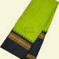 Neon Lime Green with Black Golden Pallu Gadwal Silk Saree- 053