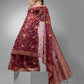 Diwali Saree with Dark Maroon  and Golden Designed  Border-048