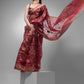 Diwali Saree with Dark Maroon  and Golden Designed  Border-048