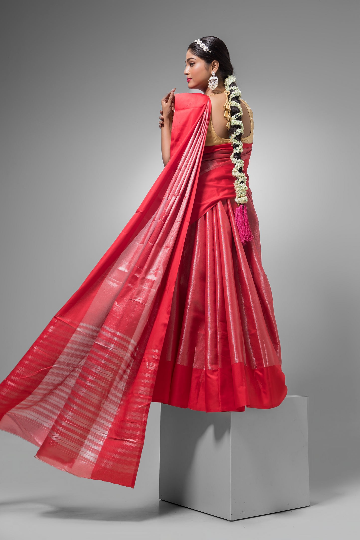 Dewali  Silk Saree in Red-012