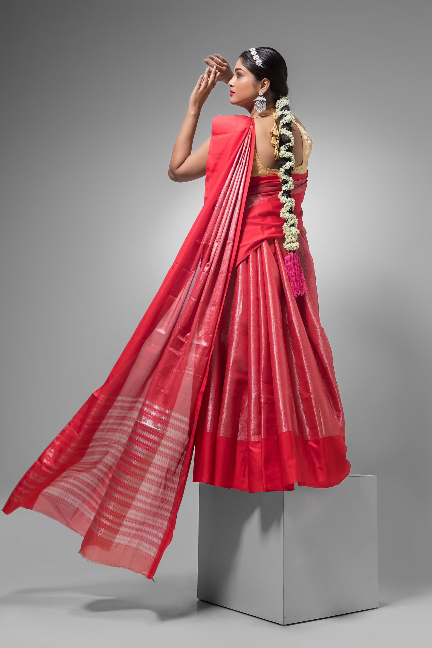 Dewali  Silk Saree in Red-012