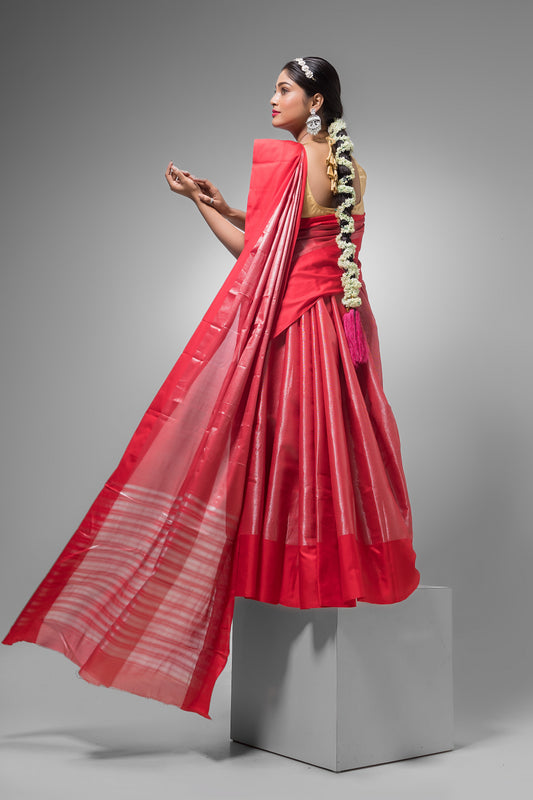 Dewali  Silk Saree in Red-012