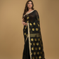 Rich Black Soft Silk Jamdani Saree - 017