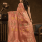 Chanderi Silk Ethnic Motifs Saree In Rose Pink (Precision Looms) - 008