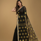 Rich Black Soft Silk Jamdani Saree - 017