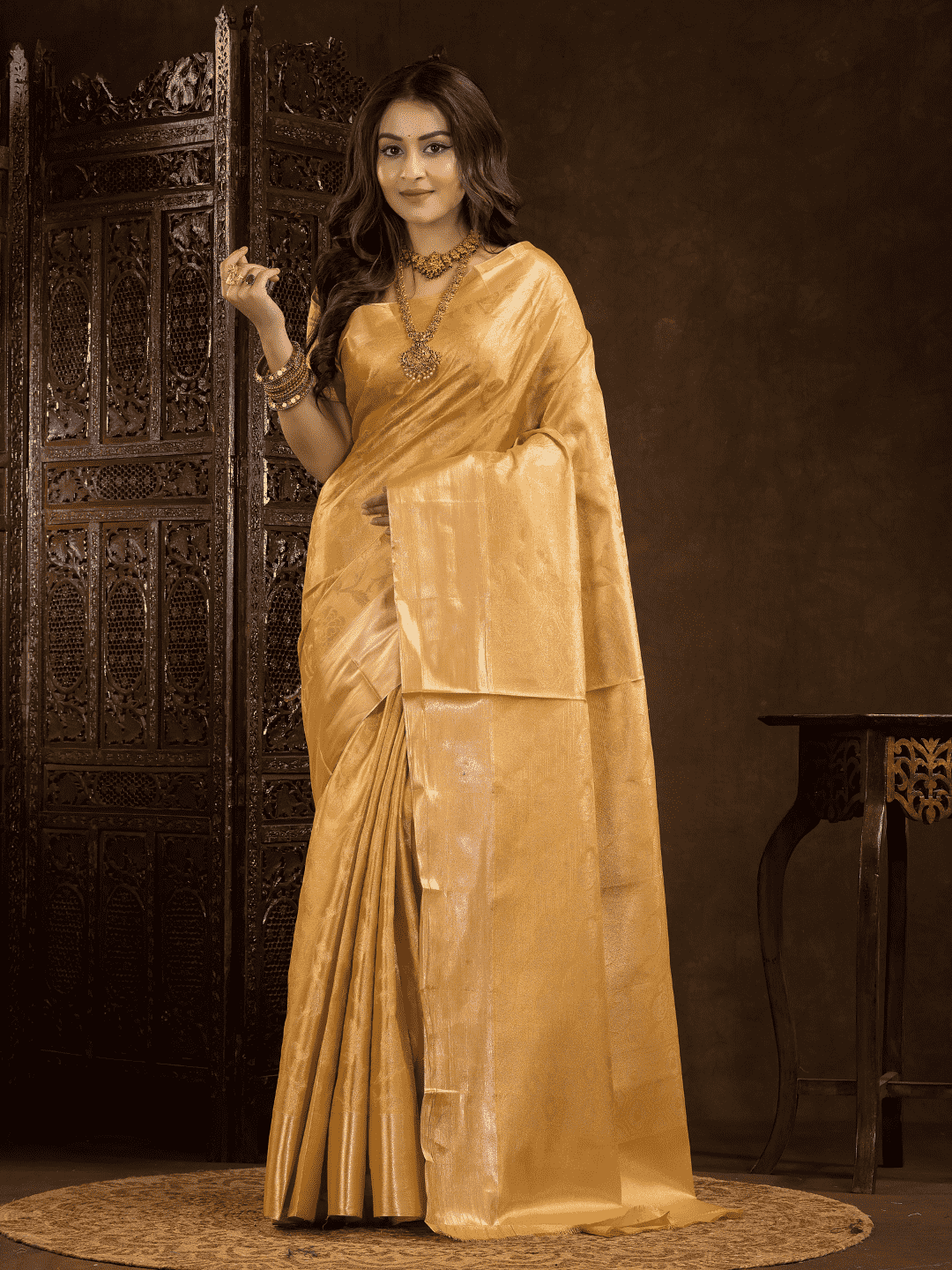 Mustard Yellow Cotton Silk Saree - 004