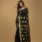 Rich Black Soft Silk Jamdani Saree - 017