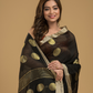 Rich Black Soft Silk Jamdani Saree - 017