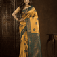 Golden Yellow Cotton Silk Saree - 003 - indeloom