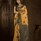 Golden Yellow Cotton Silk Saree - 003 - indeloom