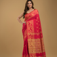 Classic Red Cotton Silk Jamdani Saree - 018