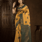 Golden Yellow Cotton Silk Saree - 003 - indeloom