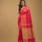 Classic Red Cotton Silk Jamdani Saree - 018