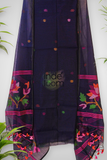 Cotton Jamdani 2 Piece Set Kurti & Dupatta with Wine Purple -358