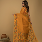 Muslin Jamdani Saree With Mustard Yellow  - 018