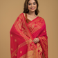 Classic Red Cotton Silk Jamdani Saree - 018