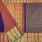 Dark Purple with Silk Design with Dark Orange Pallu and Golden Border Kanjivaram Saree-035