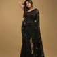 Rich Black Cotton Silk Jamdani Saree - 019