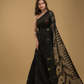 Rich Black Cotton Silk Jamdani Saree - 019