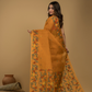 Muslin Jamdani Saree With Mustard Yellow  - 018