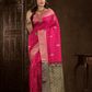 Hot Pink Cotton Silk Saree - 006