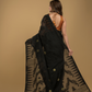 Rich Black Cotton Silk Jamdani Saree - 019