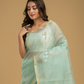 Jamdani Saree With Teal Green - 019