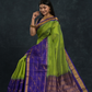 Korvai Saree Sky Blue with Lime Green Border - 020