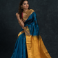 Korvai Saree Paithani design Indigo Blue with Yellow Border - 160