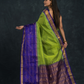 Korvai Saree Sky Blue with Lime Green Border - 020