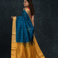 Korvai Saree Paithani design Indigo Blue with Yellow Border - 160