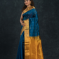 Korvai Saree Paithani design Indigo Blue with Yellow Border - 160