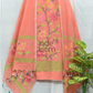 Cotton  Jamdani 2 Piece Set Kurti & Dupatta with Coral Orange - Jamdani Kurti - 157