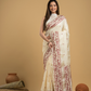 Linen White Tussar Silk Jamdani Saree - 044