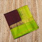 Zari Checks Dark Brown and Green Border Korvai Saree -150