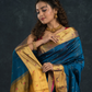 Korvai Saree Paithani design Indigo Blue with Yellow Border - 160