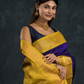 Korvai Saree Navy Blue and Golden Yellow Border - 110