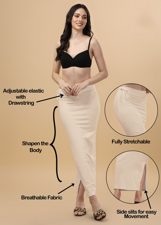 Saree Shapewear Straight Cut Rope Style In Pale Brown Color - 012