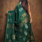 Rasam by Motka  Jamdani Saree with Forest Green-101