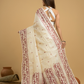 Linen White Tussar Silk Jamdani Saree - 044