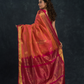 Korvai Saree Mayil Chakram with Zari Checks Peach Pink With Maroon Border - 148