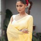 Pale Yellow Mul Mul Cotton Saree - 036