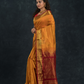 Korvai Saree Mayil Chakram with Zari Checks Golden Yellow and Dark Red Border - 144