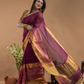 Tissue Silk Saree In Brick Red  030