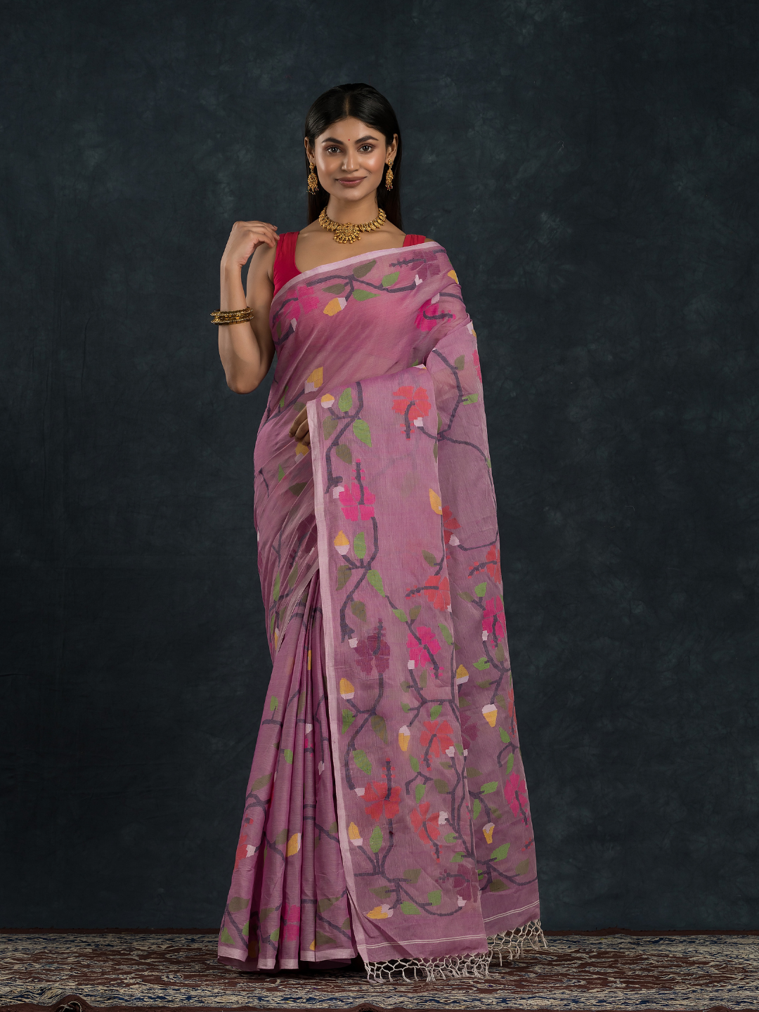 Pale Purple Jamdani Saree 059