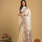 Linen White Tussar Silk Jamdani Saree - 044