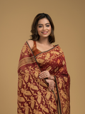 Umber Brown Cotton Silk Jamdani Saree - 022