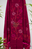 Cotton Jamdani 2 Piece Set Kurti & Dupatta with Cherry Red -361