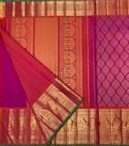 Soft Maroon and Gold Border Kanjivaram Silk Saree-010