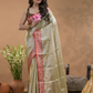 Tissue Silk Saree In Bone White -023